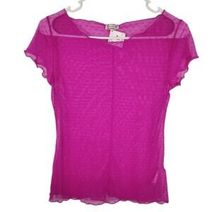Free People Intimately Sheer Mesh Top Retro Inspired Y2K Girlhood Barbie